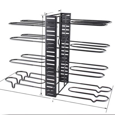 Organizador Panelas Frigideiras Rack Inox Ajustavel Armarios Bancadas Suporte Multiuso Grande 8 Divisorias Paneleiro Coz