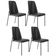 Kit 04 Cadeiras Decorativa Estofada Para Sala De Jantar Bella L02 Couríssimo Preto - Lyam Decor