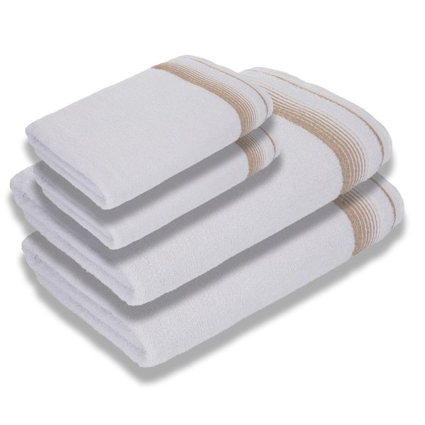 Kit 4 Toalhas Luxury Soft Beka 360 g/m² 2 Banho + 2 Rosto Luxo Branco