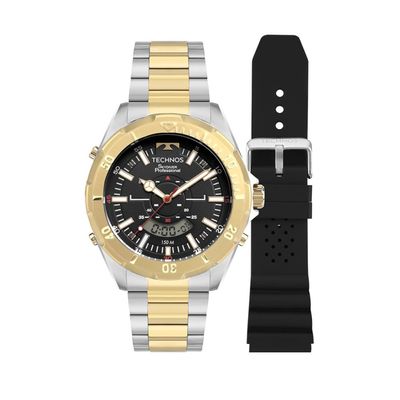Relógio Technos Masculino Ref: Wt2050al/t1p Skydiver Anadigi Bicolor