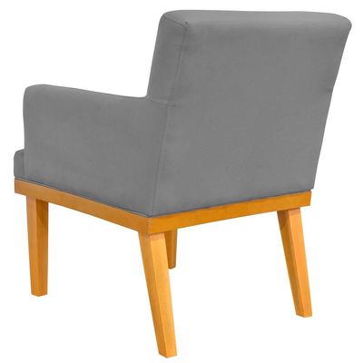 Kit 03 Poltronas Decorativa Para Sala de Estar Base Mel Beatriz W01 Corano Cinza - Lyam Decor
