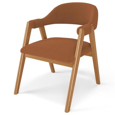 Kit 02 Cadeiras de Jantar e Estar Living Estofada Nadja L02 Bouclê Terracota - Lyam Decor