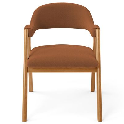 Kit 02 Cadeiras de Jantar e Estar Living Estofada Nadja L02 Bouclê Terracota - Lyam Decor