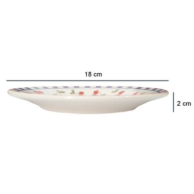 Prato de Sobremesa de Cerâmica Donna Jardim de Cerejas 18cm 6 Unidades - Biona 149874