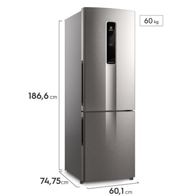 Geladeira Electrolux Frost Free Inverter 400L Efficient AutoSense e Rapid Freeze Inverse Inox Look (IB6S) Bivolt