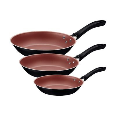Jogo de Frigideiras Tramontina Linz 3 Peças Preto Antiaderente Starflon Max