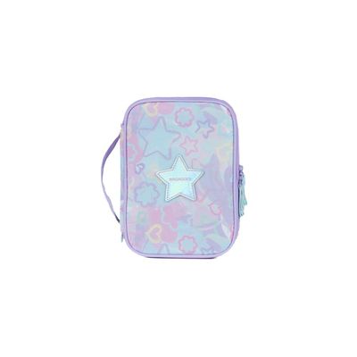 Kit Mochila Escolar Feminina + Lancheira Térmica + Estojo Box Juvenil Star Candy Lilás