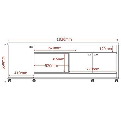 Rack Para Dallas - Até 65" Mdp 3 Portas E Rodízios Off White Perolizado-tauari - Movelove