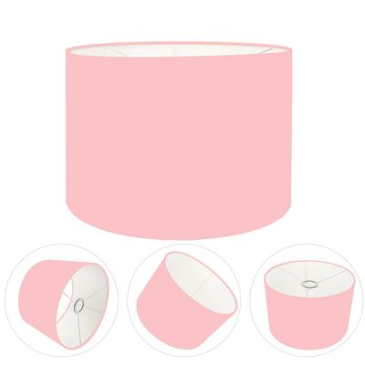 Cúpula Abajur E Luminária Cilíndrica Vivare Cp-7019 ø40x30cm - Bocal Nacional Rosa-tela