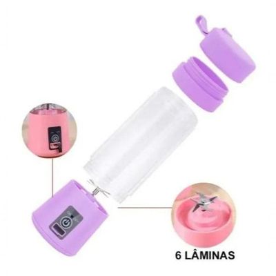 Mini Liquidificador Portátil Shake Recarregavel Roxo