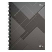 Caderno Espiral Universitário Zip 10 Matérias 200 Folhas Cinza - Tilibra