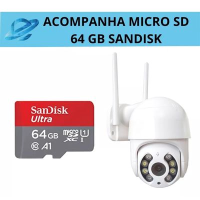 Kit Câmera Ip A8 Icsee Hd 1080p Com Cartão De Memória 64gb