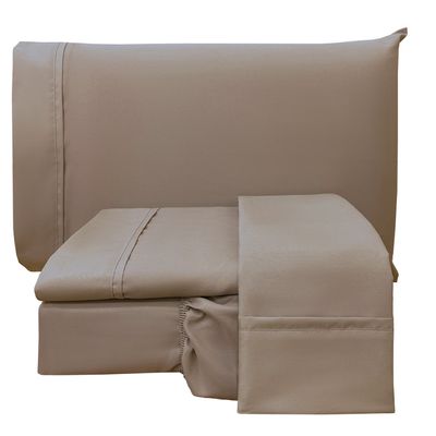 Jogo de Cama Lençol Queen Conforto Percal 300 Fios 4 Peças - Marron