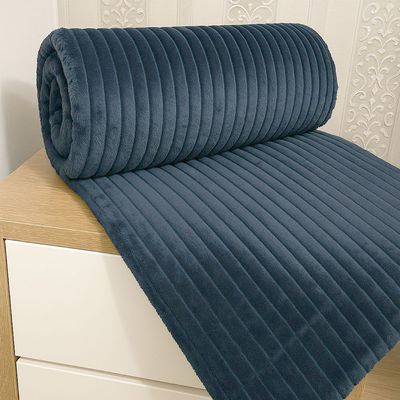 Cobertor Manta Relevância King Ultrasoft Dupla Face Marinho 100% Poliéster
