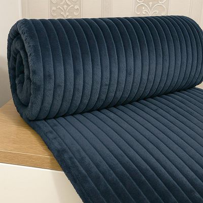 Cobertor Manta Relevância King Ultrasoft Dupla Face Marinho 100% Poliéster