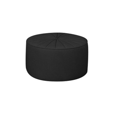 Puff Decorativo Sala De Estar Round PU Preto - Gran Belo