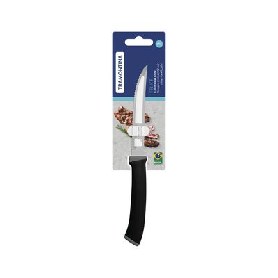Faca para Churrasco Tramontina Felice com Lâmina em Aço Inox com Fio Liso e Cabo de Polipropileno Preto 5 polegada