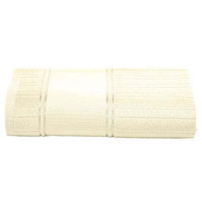 Toalha Banhão Artesanalle Dohler Barrado Liso 90X150cm MARFIM