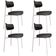 Kit 04 Cadeiras Estofada Para Sala de Jantar Astrid Branco C01 Linho Preto Courino Preto - Lyam Decor