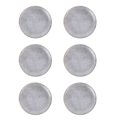 Prato de Sobremesa Coup Concrete de Cerâmica 21cm 6 Unidades - Alleanza 7546-203