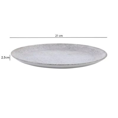 Prato de Sobremesa Coup Concrete de Cerâmica 21cm 6 Unidades - Alleanza 7546-203