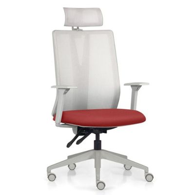 Kit 2 Cadeiras Escritório Giratória Presidente Flow F02 Base Cinza Sintético Vermelho - Lyam Decor