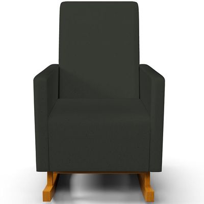 Poltrona de Amamentação com Balanço Ravena W01 Linho Verde Musgo - Lyam Decor
