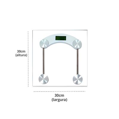 Balança Digital  para Banheiro em Vidro Temperado com Display LCD – Alta Precisão até 180kg