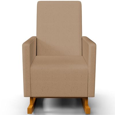 Poltrona de Amamentação com Balanço Ravena W01 Linho Bege Escuro - Lyam Decor