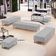 Kit 02 Puffs Decorativo Sala de Estar Bali W01 Pés Palito 190x60cm Bouclê Cinza - Lyam Decor