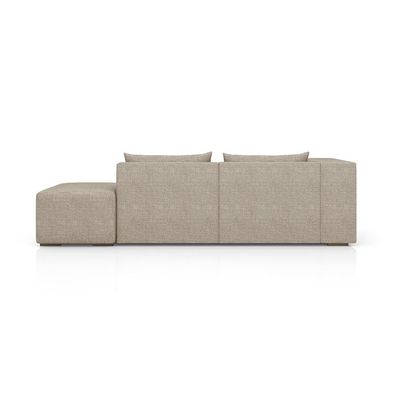 Sofá 4 Lugares com Puff Riade Itacaré Bege 363 cm