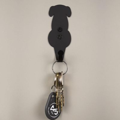 Gancho de Parede Cachorro 8cm Preto Pendurar Casacos Chapéus Bolsas Luft Masutti