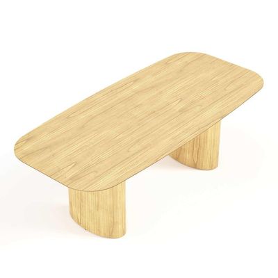 Mesa De Jantar Orgânica Tivoli 240cm X 110cm 9 Lugares Lamina Cinamomo Damasco