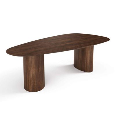 Mesa De Jantar Orgânica Breeze 2,20 X 1,20m 8 Lugares Lâmina Natural De Madeira Castanho