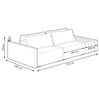 Sofá Ilha Modulado Milos 232cm Puff Lateral OffWhite Caramelo Manchado Bouclê/PU G33 - Gran Belo