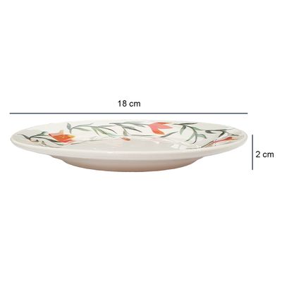Prato de Sobremesa de Cerâmica Donna Lírios 18cm 6 Unidades - Biona 5410