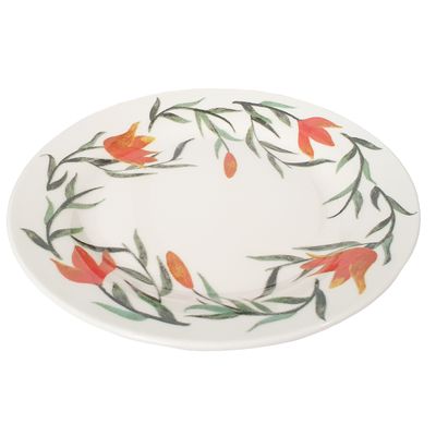 Prato de Sobremesa de Cerâmica Donna Lírios 18cm 6 Unidades - Biona 5410