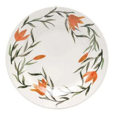 Prato de Sobremesa de Cerâmica Donna Lírios 18cm 6 Unidades - Biona 5410