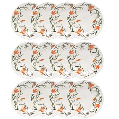 Prato de Sobremesa de Cerâmica Donna Lírios 18cm 12 Unidades - Biona 5410