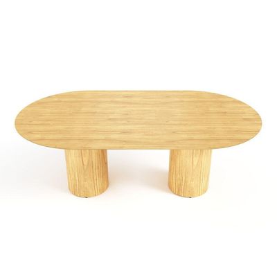 Mesa De Jantar West 200cm X 100cm 6 Lugares Lâmina Natural De Madeira Damasco