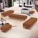 Kit 02 Puffs Decorativo Sala de Estar Bali W01 Pés Palito 170x60cm Bouclê Terracota - Lyam Decor