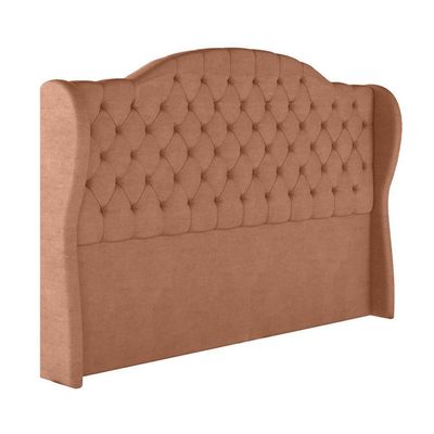 Cabeceira Estofada King 195 Cm Cristal Veludo Terracota