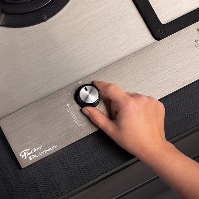 Fogão Cooktop Platinum A Gás 5 Queimadores Fischer Escovado Bivolt
