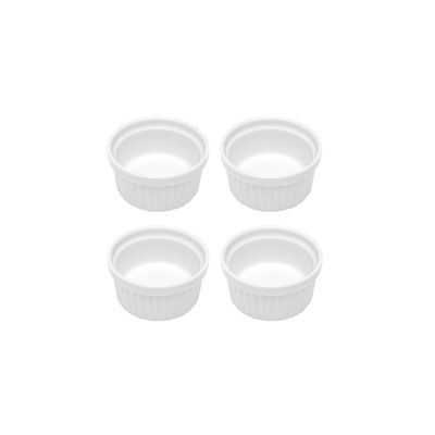 Ramequim Mini Porcelana Branco Forno 170ml 8,5cm Entrada 4un
