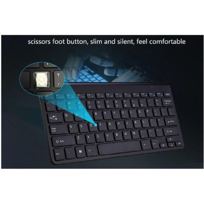 Kit Mini Teclado E Mouse Wireless Slim Plug Play 2.4ghz - Preto