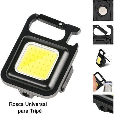 Mini Lanterna Led Chaveiro Mosquetão Portáti Imã Potente Usb