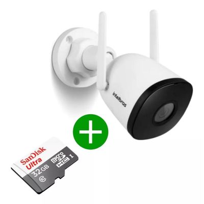 kit 2 Câmera De Vídeo Intelbras Im5 S Full Hd 1080p Com Cartao 64gb