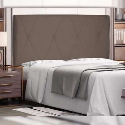 Cabeceira Decorativa Queen Size 1,60M Yves Suede Caramelo - Gran Belo