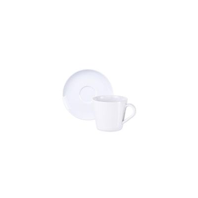 Conjunto Xícara e Pires de Chá Tramontina Leonora em Porcelana 185 ml 2 Peças