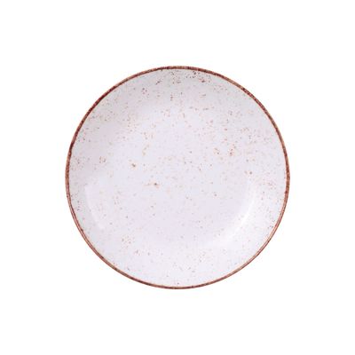 Prato Fundo Tramontina Rústico Marrom em Porcelana Decorada 22 cm